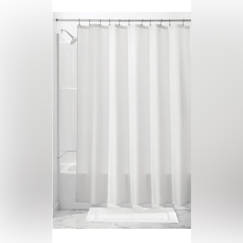 mDesign White Shower Curtain 72”x72” Excellent Condition (No Hooks)